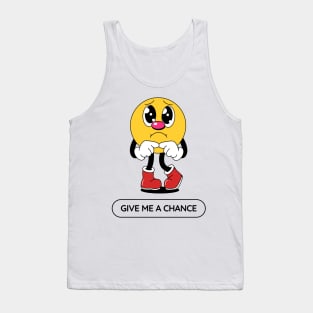 Yellow Minimalist Sad Cartoon Character Illustration Motivational Quote T-Shirt Tank Top